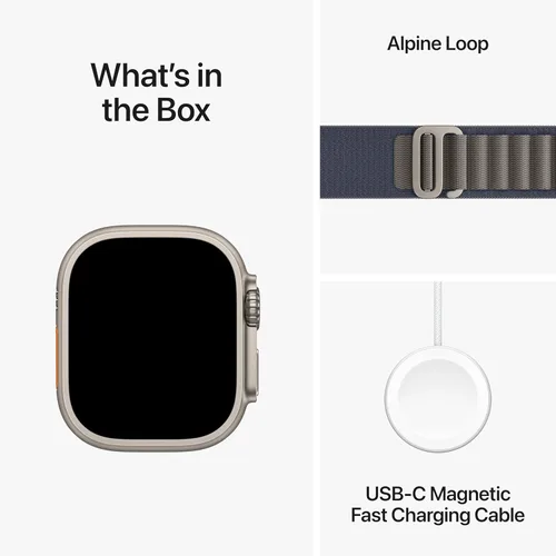 Miniatura 6 de Apple Watch Ultra 2 [GPS + Celular 49 mm] Reloj inteligente con carcasa de titanio resistente y correa Blue Alpine Loop pequeña. Rastreador