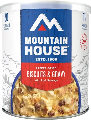 Miniatura 3 de Mountain House Galletas liofilizadas y salsa con salchicha de cerdo #10 lata – 72 porciones totales (6 latas, 12 porciones cada una) – Totalmente