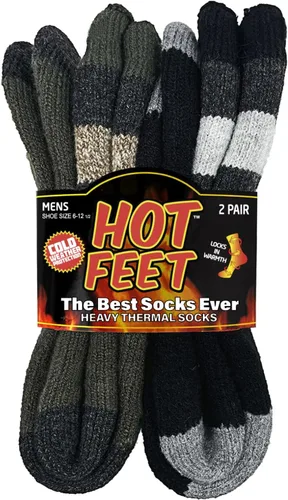 HOT FEET - Calcetines térmicos para hombre, paquete de 24unidades, calcetines para frío extremo, para botas, calcetines de invierno con aislamiento,
