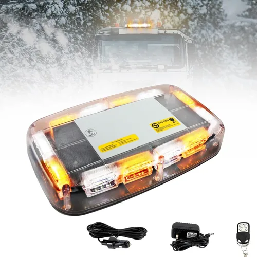Miniatura 9 de Luz estroboscópica recargable para techo, ámbar y blanca, de emergencia, inalámbrica, con batería, 17 modos de parpadeo, brillo alto y bajo, luces