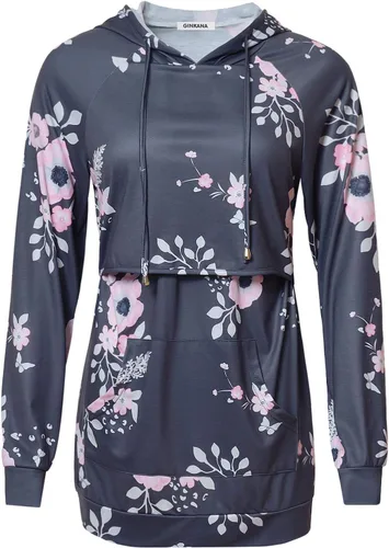 Miniatura 81 de GINKANA Sudadera con capucha para mujer, manga larga, lactancia materna, ropa casual