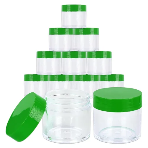 Miniatura 29 de Beauticom 1.06 oz/1.0 fl oz (1 fl. oz.) Tarros de plástico transparente de doble pared a prueba de fugas con tapas superiores planas para cremas, Oro
