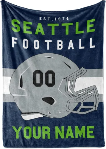 Manta personalizada para fanáticos del fútbol americano – Se envía al día siguiente – Hecha en Estados Unidos – Manta de vellón personalizada con