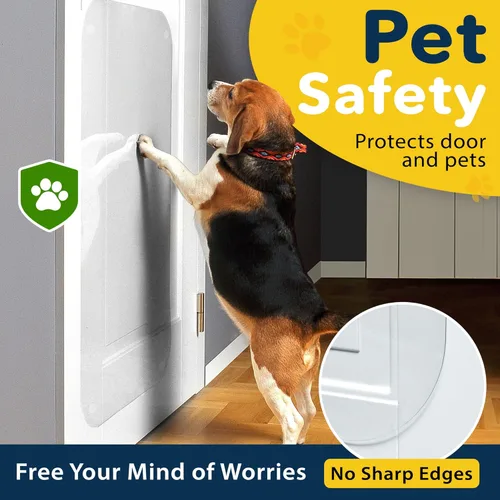 Miniatura 7 de PROTECTO Paquete de 2 protectores de puerta resistentes contra arañazos de perros, 30 x 20 pulgadas, protector de arañazos de puerta transparente