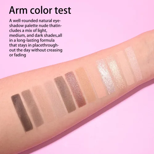 Miniatura 6 de SUAKE Paleta de sombras de ojos rosa nude, mate y brillante, alta pigmentación, 12 colores marrón y morado para maquillaje de ojos, paleta de 01#