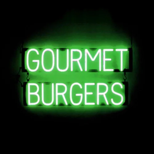 Miniatura 33 de SpellBrite HAMBURGERS Letrero para restaurantes Letreros relacionados con el comedor con aspecto de neón, luz LED roja 40.0 x 6.3 pulgadas Rojo