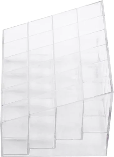 Miniatura 8 de Haofy 24 rejillas transparentes para lápiz labial, organizador de maquillaje y cosméticos, caja de almacenamiento de maquillaje, esmalte de uñas