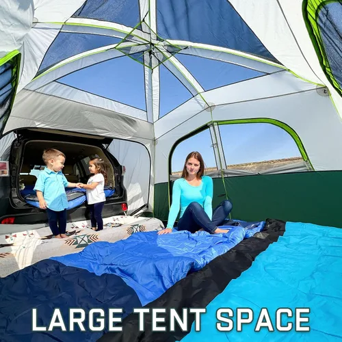 Miniatura 3 de JELUCAMP Tiendas de campaña SUV para acampar impermeables para 6 personas, tienda de campaña familiar para coche con accesorio para puerta trasera