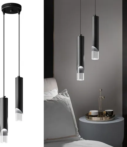 Miniatura 12 de Luces colgantes modernas en la cocina, mini lámpara colgante negra para dormitorio, mesita de noche, candelabro pequeño, lámpara colgante de techo