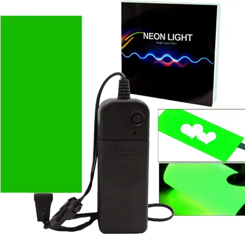 Miniatura 6 de Panel LED flexible, lámina electroluminiscente EL Cinta cortable suave para máscara de ojos, cosplay, decoración de fiesta, bricolaje - Luz Verde