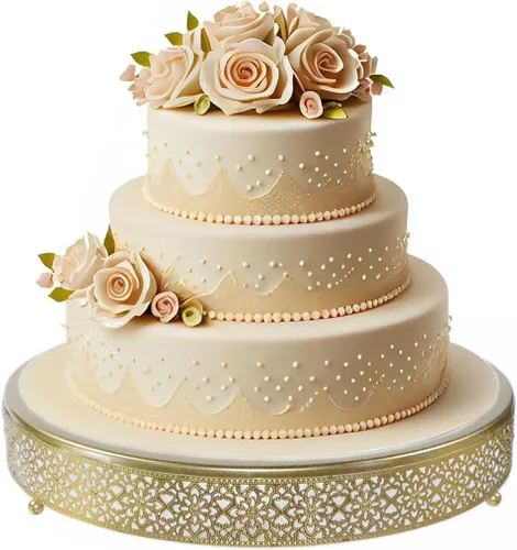 Soporte grande para tartas, soporte redondo de metal para cupcakes, postres, para bodas, fiestas, cumpleaños, baby showers, aniversario, dorado, 16