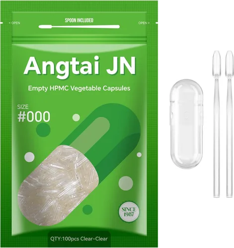 Cápsulas de tamaño 000 veganas vacías a base de plantas transparentes (100 unidades) sin gluten, sin OMG, kit de llenado de pastillas con