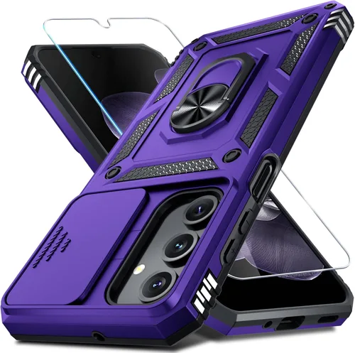 Miniatura 45 de Janmitta Compatible con Galaxy A15 5G Funda con Cubierta Deslizante Integrada para Lente de Cámara + Protector de Pantalla + Soporte de Anillo