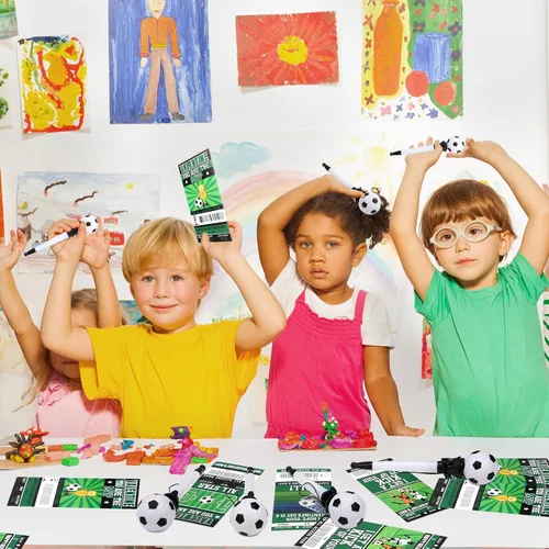 Miniatura 7 de Sayglossy Juego de 28 tarjetas deportivas para el día de San Valentín con bolígrafo – Bolígrafos de fútbol 2026, tarjetas deportivas para el día