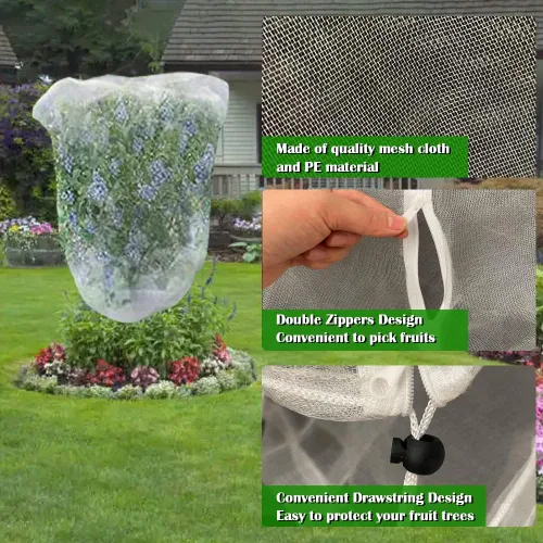 Miniatura 2 de Cubiertas de red para árboles frutales con cremallera para proteger de ardillas y pájaros, red grande para árboles frutales, protección de red