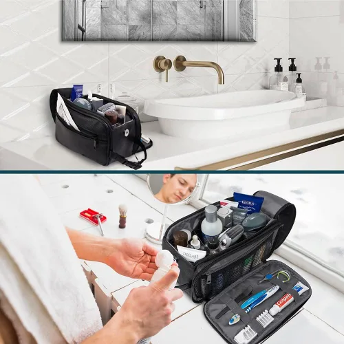 Miniatura 5 de PAVILIA - Neceser para hombre, kit de afeitado para viaje, neceser de viaje para hombres, organizador de artículos de aseo para el cuidado personal