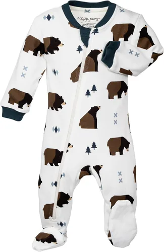 Miniatura 34 de ZippyJamz - Pijama orgánica para bebé con pies y cremallera para cambiar pañales fácil y rápido
