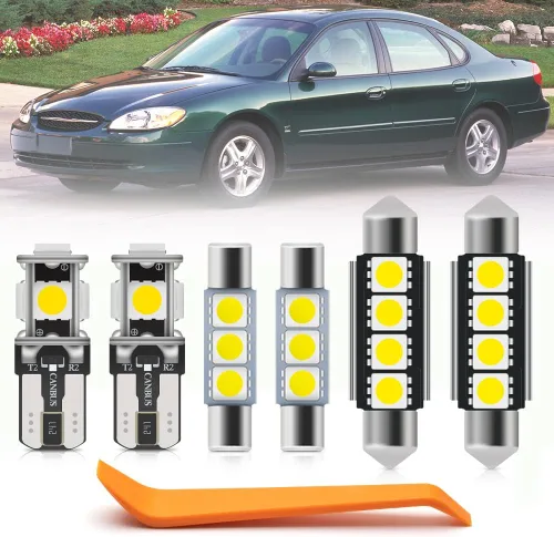 Miniatura 10 de 13 piezas de kit de bombillas LED interiores para Ford Taurus 2010 2011 2012 2013 2014 2015 2016 2017 2018 2019 Luces de mapa, domo, maletero, placa
