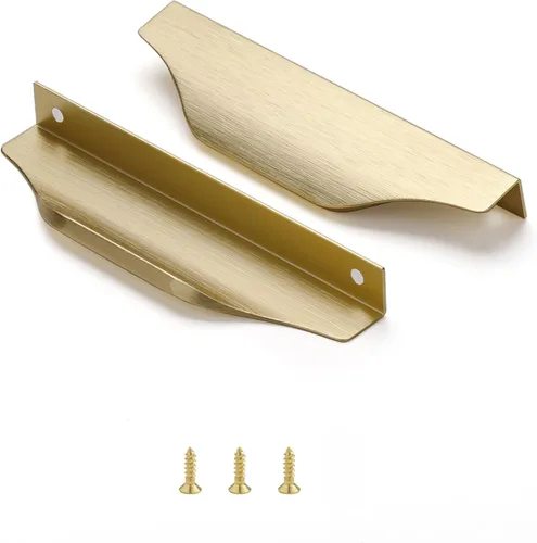Miniatura 12 de Satanga Tiradores de Dedo Edge para Gabinete Cocina Cajón Perillas Perfil Bajo Puerta Tocador Baño Manijas Largas Armario Muebles Aluminio Paquete