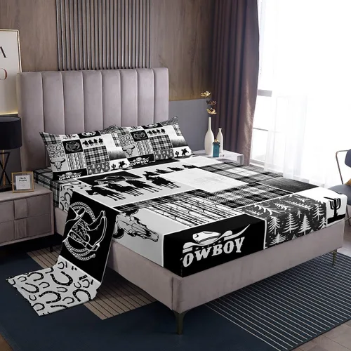 Miniatura 20 de Juego de sábanas de dibujos animados para niños, tamaño King, bonito juego de ropa de cama de esquí de animales árticos, decoración de habitación
