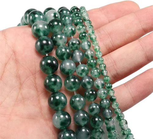 Miniatura 3 de 4 6 8 10 0.472 in cuentas de piedras preciosas naturales redondas de piedra suelta para bricolaje pulsera, collar, pendientes, joyería artesanía Azul