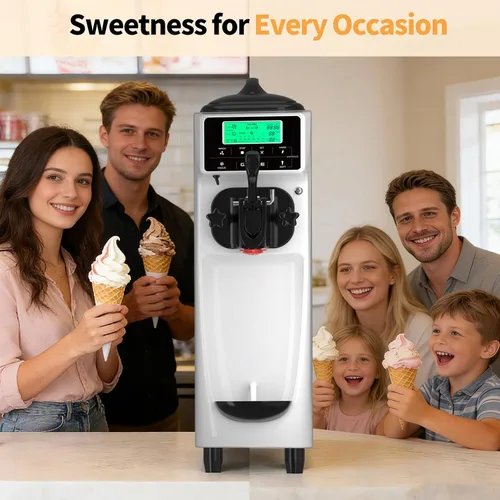 Miniatura 6 de Máquina de helados - Máquina de helado de un solo sabor de 3.5 gales/H, máquina de helado suave de 5 pulgadas con máquina de servicio suave