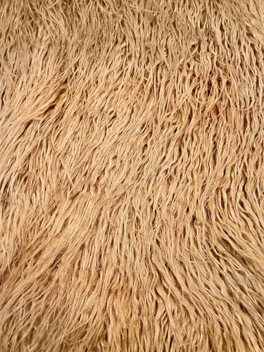 Miniatura 6 de Tela rizada de piel sintética de alpaca de pelo largo vendido por The Yard (crema latte)