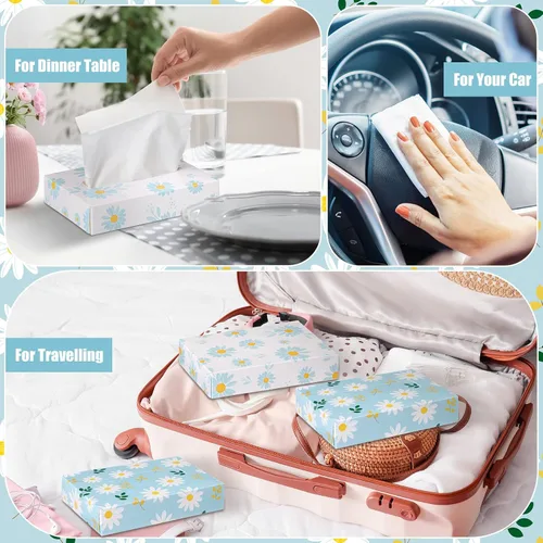 Miniatura 7 de Yinder 24 paquetes de 960 hojas de pañuelos faciales desechables para automóvil, cajas faciales desechables para pañuelos de viaje, cajas suaves