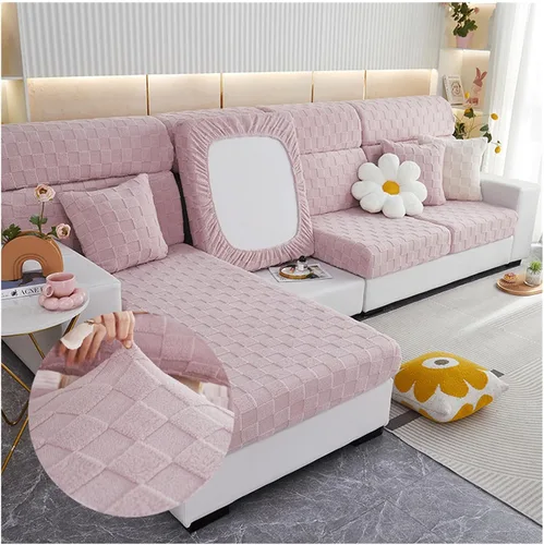 Miniatura 8 de Funda de cojín elástica para asiento de sofá con parte inferior elástica, de elastano, jacquard, antideslizante, protector de muebles
