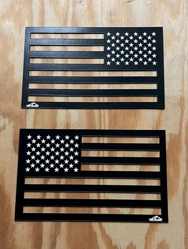 Miniatura 2 de TACTILIAN Calcomanías magnéticas de bandera estadounidense negra, imanes de bandera de Estados Unidos con estrella blanca para camiones