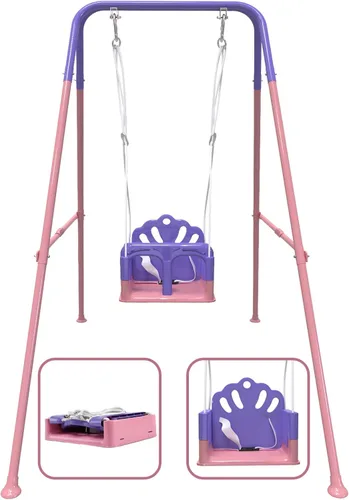 Conjunto de columpio plegable para niños pequeños, conjunto de columpio para bebé para interiores y exteriores para el patio trasero, diseño seguro