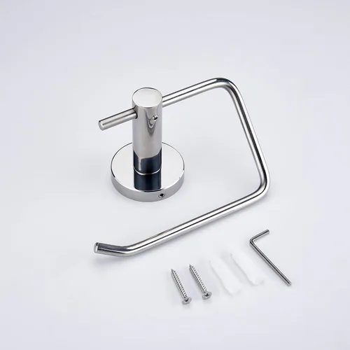 Miniatura 5 de Soporte de papel higiénico cromado montado en la pared, soporte de rollo de papel higiénico ajustable de acero inoxidable SUS304 para baño, cocina