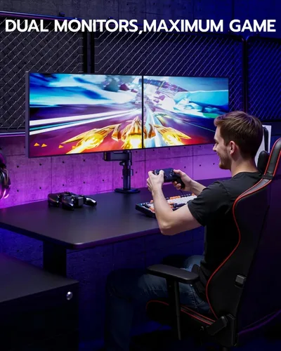 Miniatura 8 de ARES WING Soporte para Monitor Dual - Brazo de Monitor Ultraancho para Pantalla Curva de Servicio Pesado de 17 a 40 Pulgadas hasta 26.4 libras