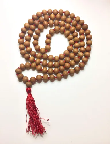 Miniatura 4 de Cuentas de sándalo Mala de 108 + 1 0.315 in, collar de Mala Japa Mala anudadas a mano, cuentas de oración tibetana, cuentas de meditación, collar