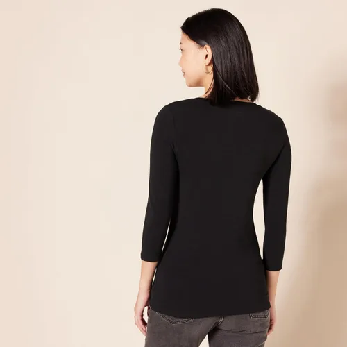 Miniatura 3 de Tienda Essentials - Camisa de manga 34 y cuello en V para mujer