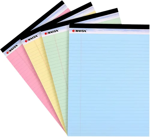 Miniatura 13 de KAISA KSU-6887 - Bloc de notas de tamaño legal de 15 libras, con hojas recicladas de color, 50 hojas con renglones, de 5 x 8 pulgadas, 8 blocs