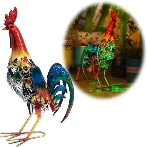 Miniatura 12 de Luces Solares para Perros para Exteriores Soporte para Plantas de Ciclismo, Arte de Patio Estatuas de Perro de Metal, Estatua Divertida