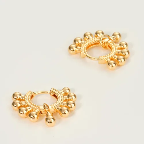 Miniatura 6 de Aretes Mevecco chapados en oro de 18 quilates, con forma de gota, para mujer