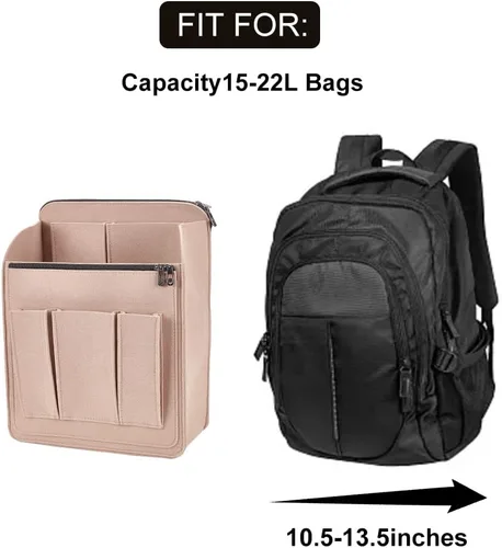 Miniatura 3 de WADORN Organizador de mochila de fieltro, divisor de bolsa pequeña para mochila, bolso, organizador de bolsa de fieltro para viaje, mochila