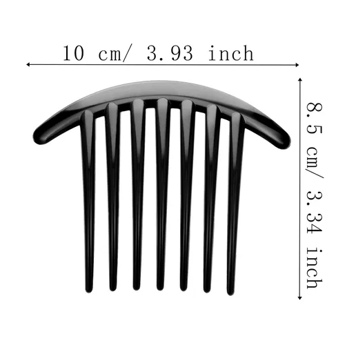 Miniatura 2 de 20 piezas de 7 dientes, estilo francés, peine giratorio de plástico, accesorios para el cabello para mujeres (negro y marrón)