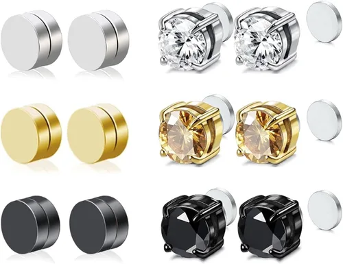 Skyfun 46 pares de aretes magnéticos para mujeres y hombres sin perforación pendientes de acupresión Atheniz Magnetología linfvidad germanio
