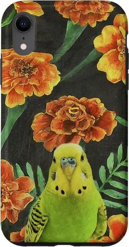 Miniatura 8 de iPhone XS Max Parakeet Budgie Orange Yellow Marigolds Flower Pattern Case
