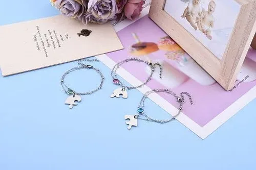 Miniatura 4 de PESOENTH Pulseras de mejor amiga para niñas de 234 a juego, pulseras de rompecabezas de corazón, amistad, mejor amiga, cumpleaños, regalos