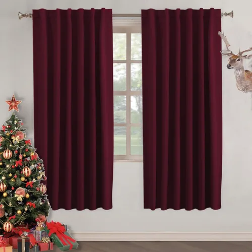 Miniatura 129 de Turquoize Cortinas Opacas para Tratamiento de Ventana con Trabillas Traseras para Sala de Estar/Dormitorio, Tratamientos de Ventana con Aislamiento