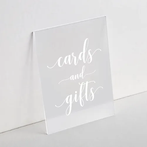 Miniatura 11 de UNIQOOO Paquete de 20 letreros acrílicos transparentes en blanco – Signos de números de mesa de 5 x 7 pulgadas, letreros de boda, tarjeta y letrero