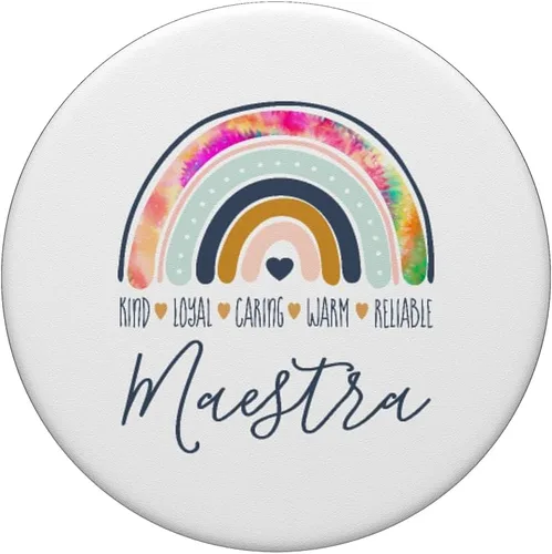 Miniatura 3 de Maestra Cute Rainbow Regalos para Maestra Bilingue Teache PopSockets intercambiables PopGrip
