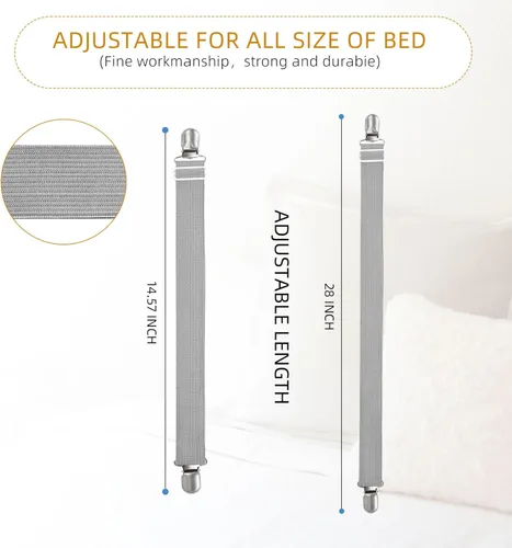 Miniatura 6 de 8 clips de correas ajustables para sábanas, soporte elástico para sujetar sábana de colchón y tirantes, agarradores para sujetar sábanas, colchones