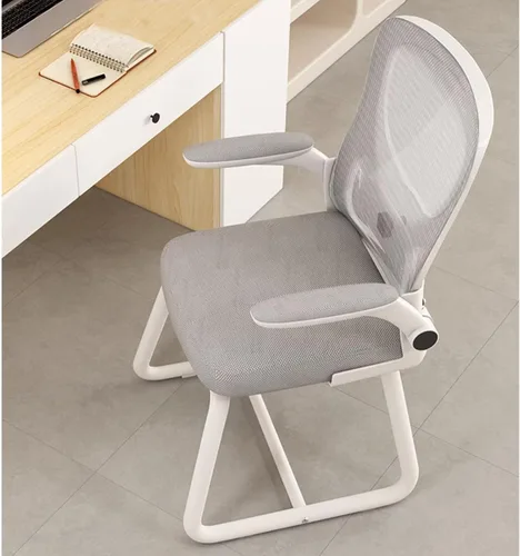 Miniatura 8 de Silla de oficina ergonómica, silla de escritorio con respaldo de malla alta con reposabrazos abatible de 90°, cómoda silla de trabajo, silla