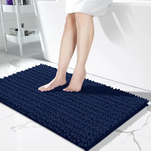 Miniatura 46 de Yimobra Alfombras de Baño Antideslizantes Lavables - Alfombra de Baño de Chenilla Ultra Suave Absorbente, Alfombra Peluda de Secado Rápido para Negro