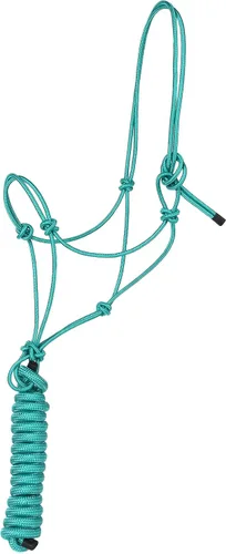 Miniatura 6 de Majestic Ally Cabestro de entrenamiento de poliéster rígido de 1/4 pulgadas con 4 nudos con cuerda de plomo a juego de 10 pies para caballos, Negro